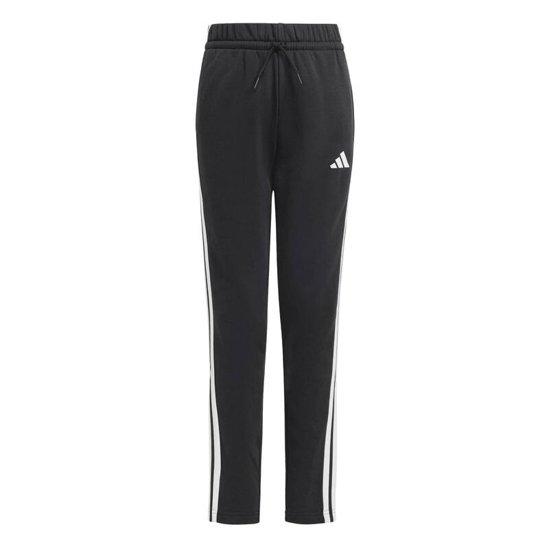 Trening adidas roșu junior - set din fleece, 3 dungi, 2 buzunare, șnur reglabil.