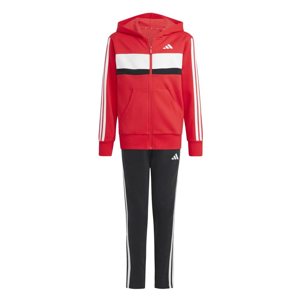 Adidas Junior Red Tracksuit - Fleece, 3-Stripes, Recycled Materials