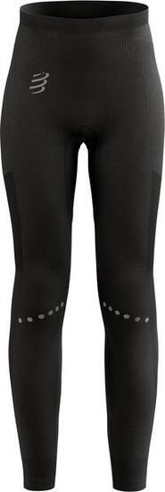 Damen Compressport Winter Running Legging Schwarz