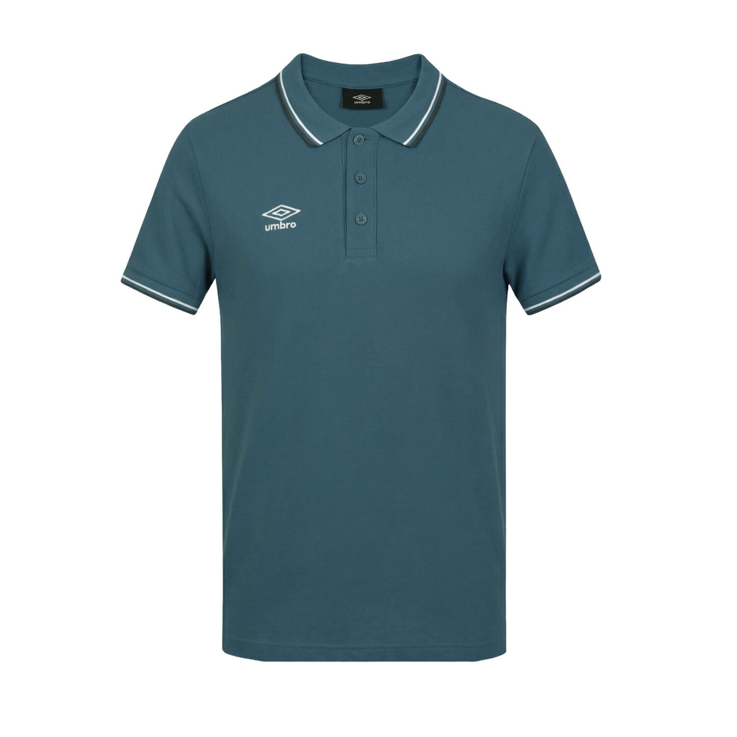Polo homme bicolore en coton pique avec logo brodé 806450 1/3