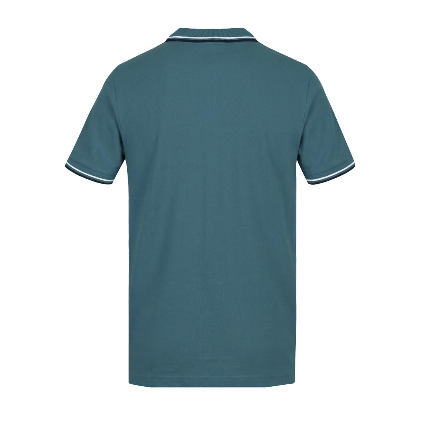 Polo homme bicolore en coton pique avec logo brodé 806450 2/3