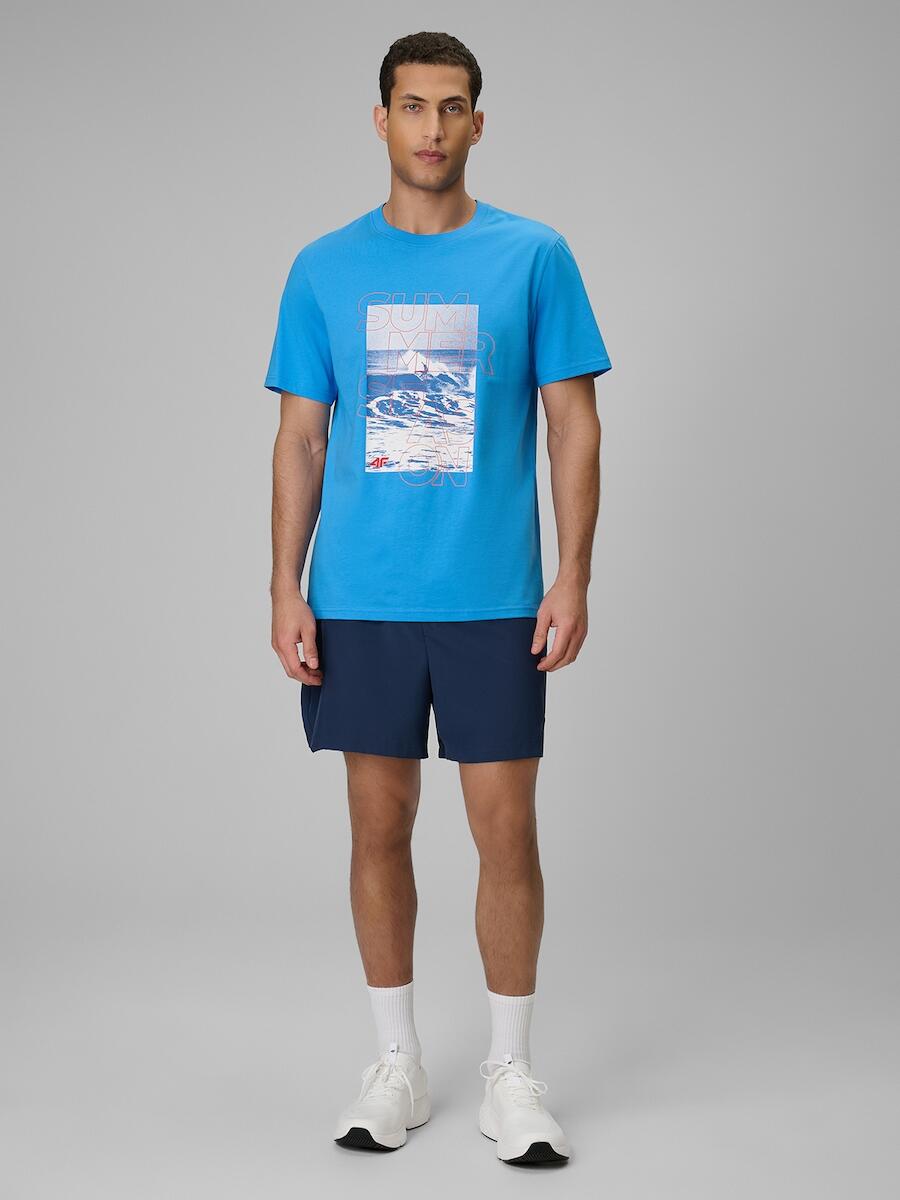 T-shirt regular z nadrukiem męski 4F 4FWSS26TTSHM2783 4/6