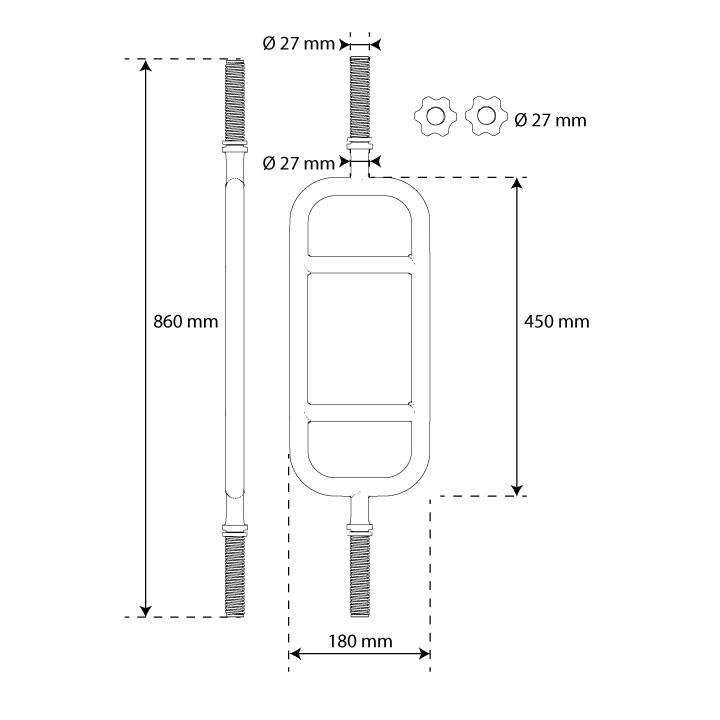Barra para entrenar los tríceps  - 86 cm 4/4