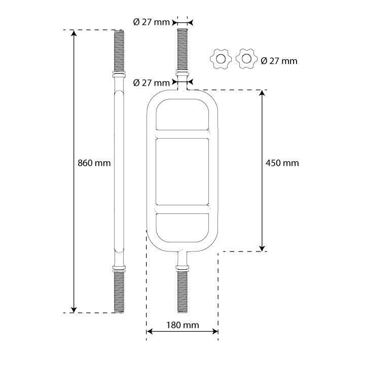 Barra para entrenar los tríceps  - 86 cm