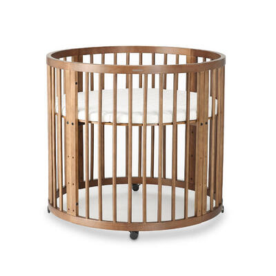 Box Willow - Box Bambini Rotondo con Materasso - Box con Ruote - Nero