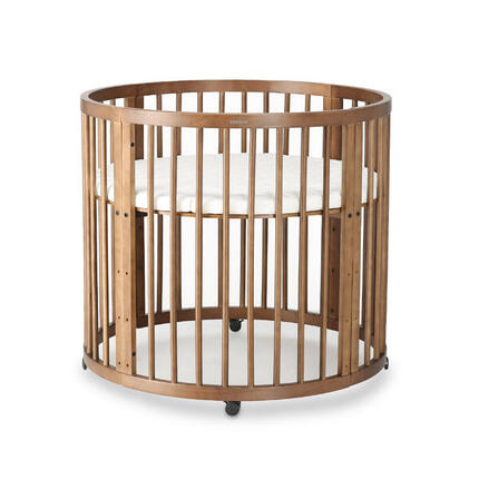 Willow Box - Ronde Baby Box met Matras - Playpen op Wieltjes - Bruin