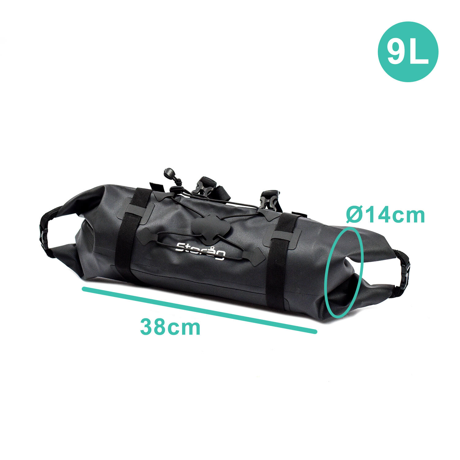 Borsa manubrio bici impermeabile 9L in TPU 600D 2/6