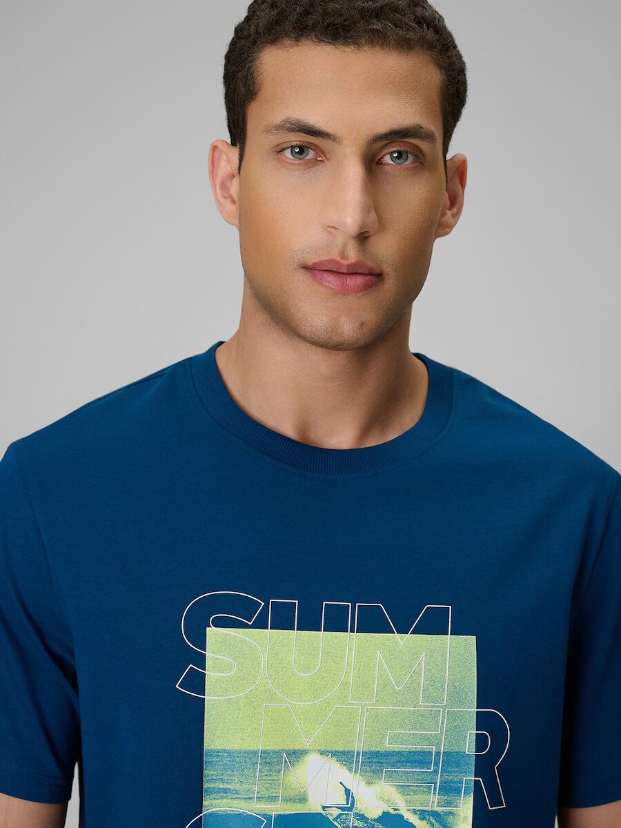 T-shirt regular z nadrukiem męski 4F 4FWSS26TTSHM2783 3/6