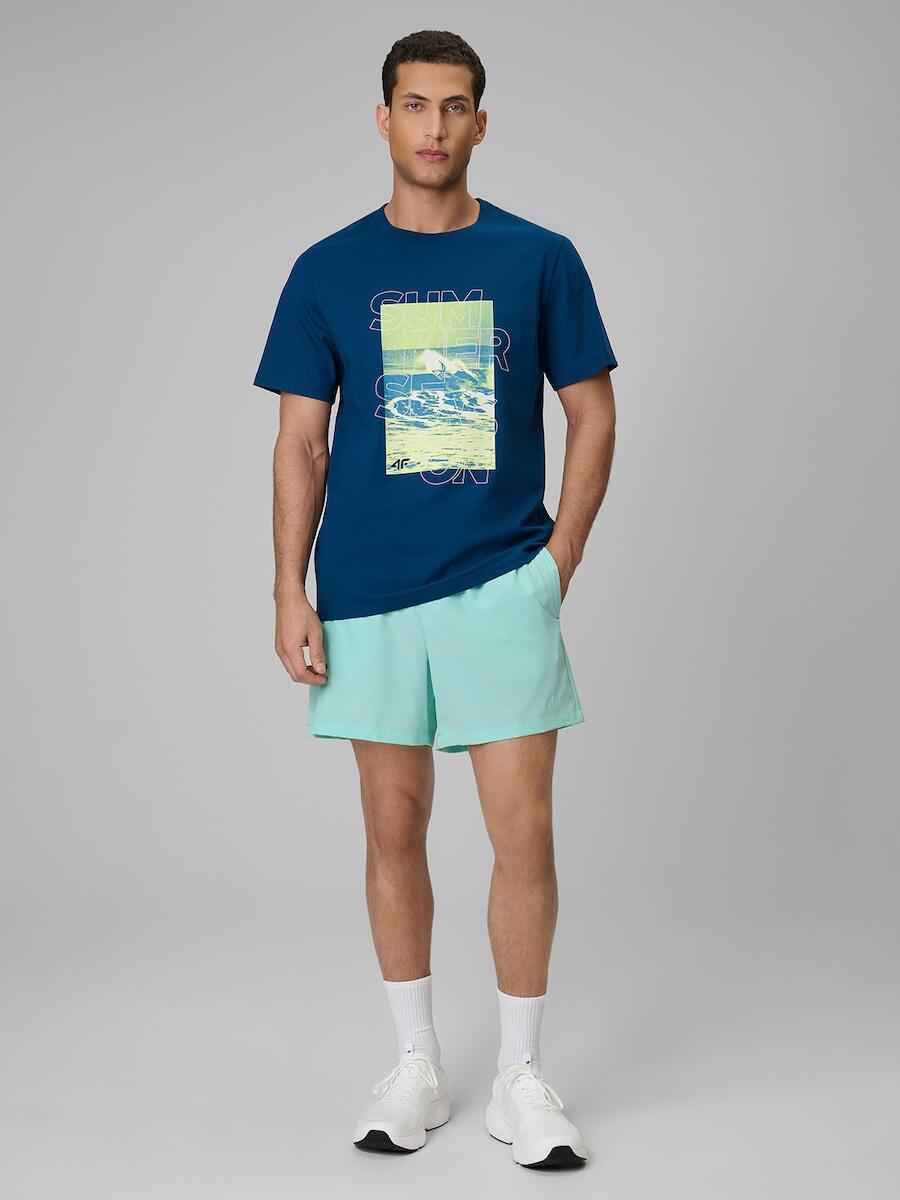 T-shirt regular z nadrukiem męski 4F 4FWSS26TTSHM2783 4/6