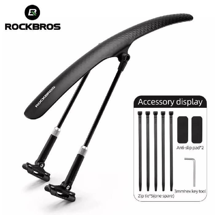 Błotnik rowerowy uniwersalny z regulacją - czarny ROCKBROS (28210007001) 3/7