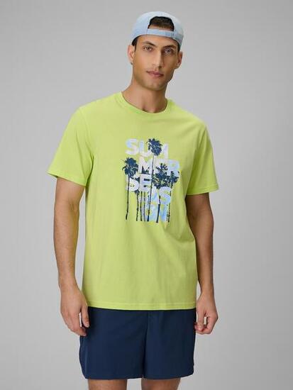 T-shirt regular z nadrukiem męski 4F 4FWSS26TTSHM2784