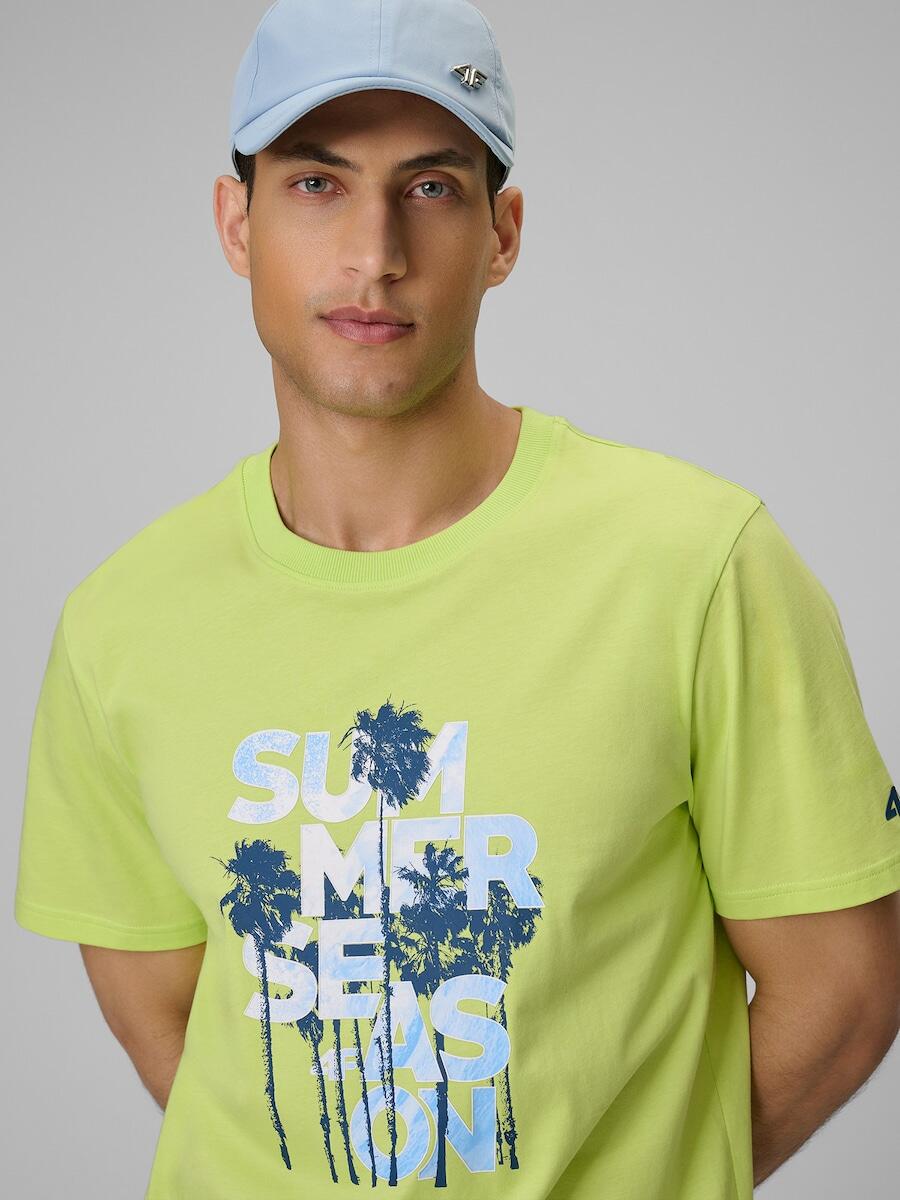 T-shirt regular z nadrukiem męski 4F 4FWSS26TTSHM2784 3/6