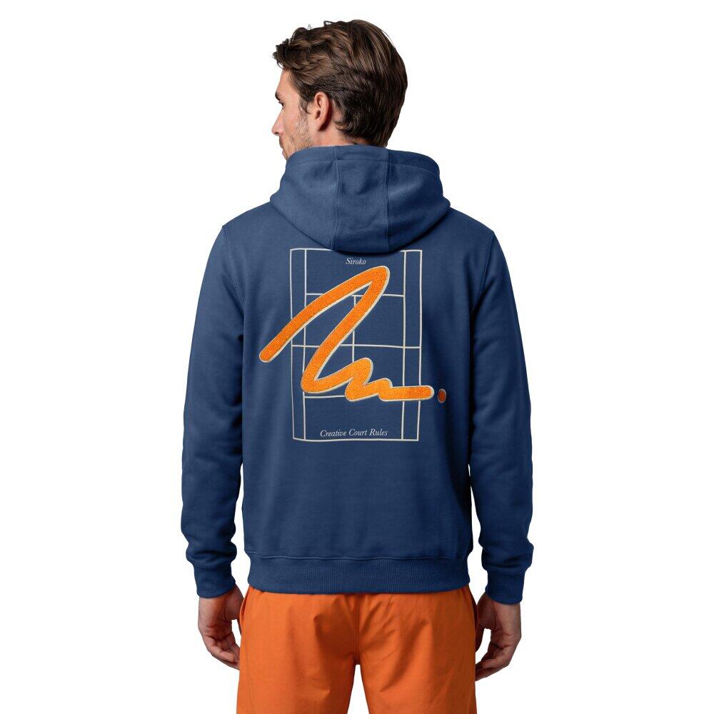Felpa tennis con cappuccio uomo Newport Navy Blu 2/6