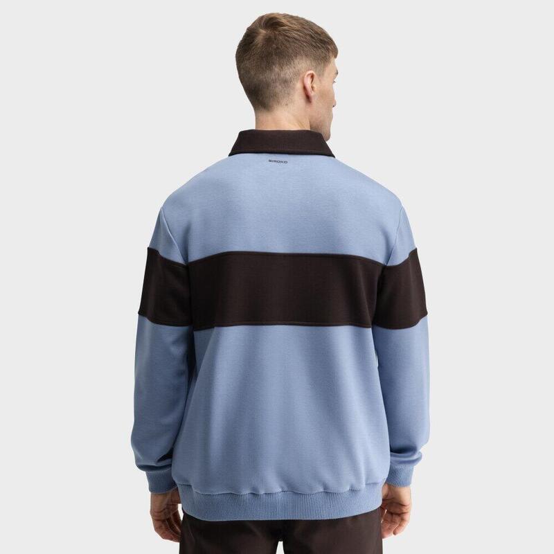 Pulover de cu fermoar pe un sfert pentru bărbați Eagle Blue Albastru