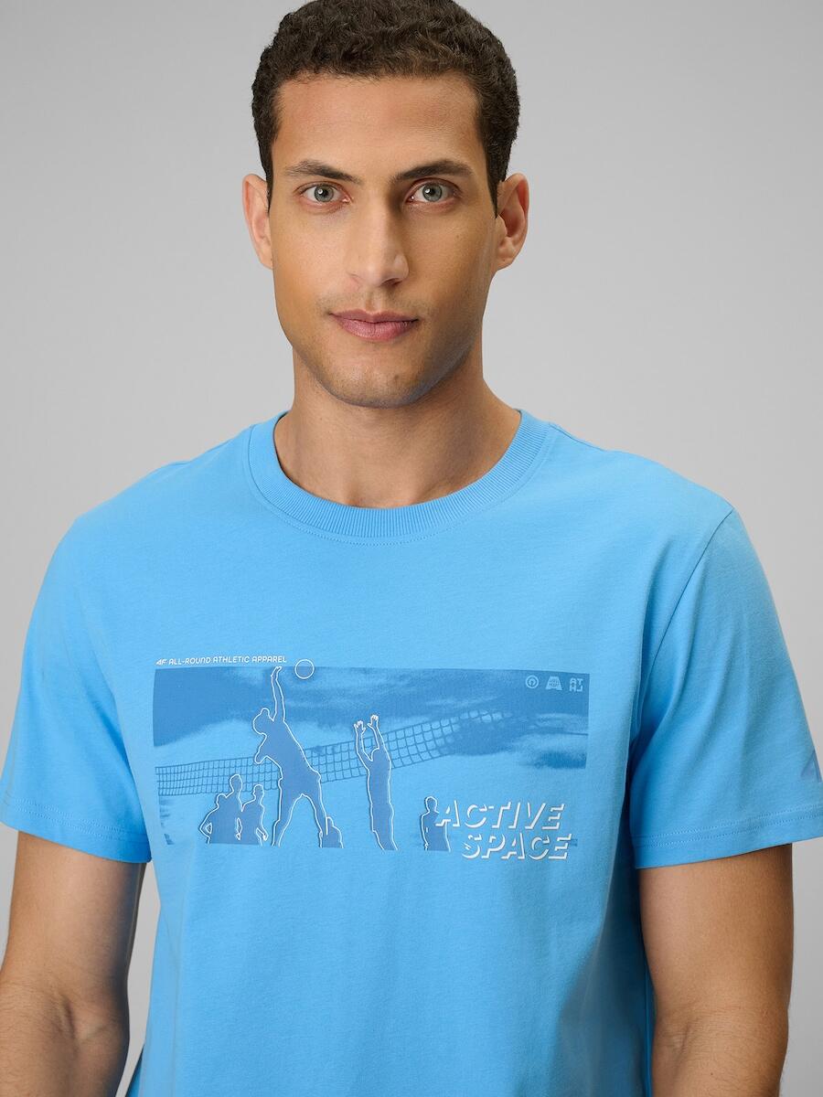 T-shirt reagular z nadrukiem męski 4F 4FWSS26TTSHM3035 5/6