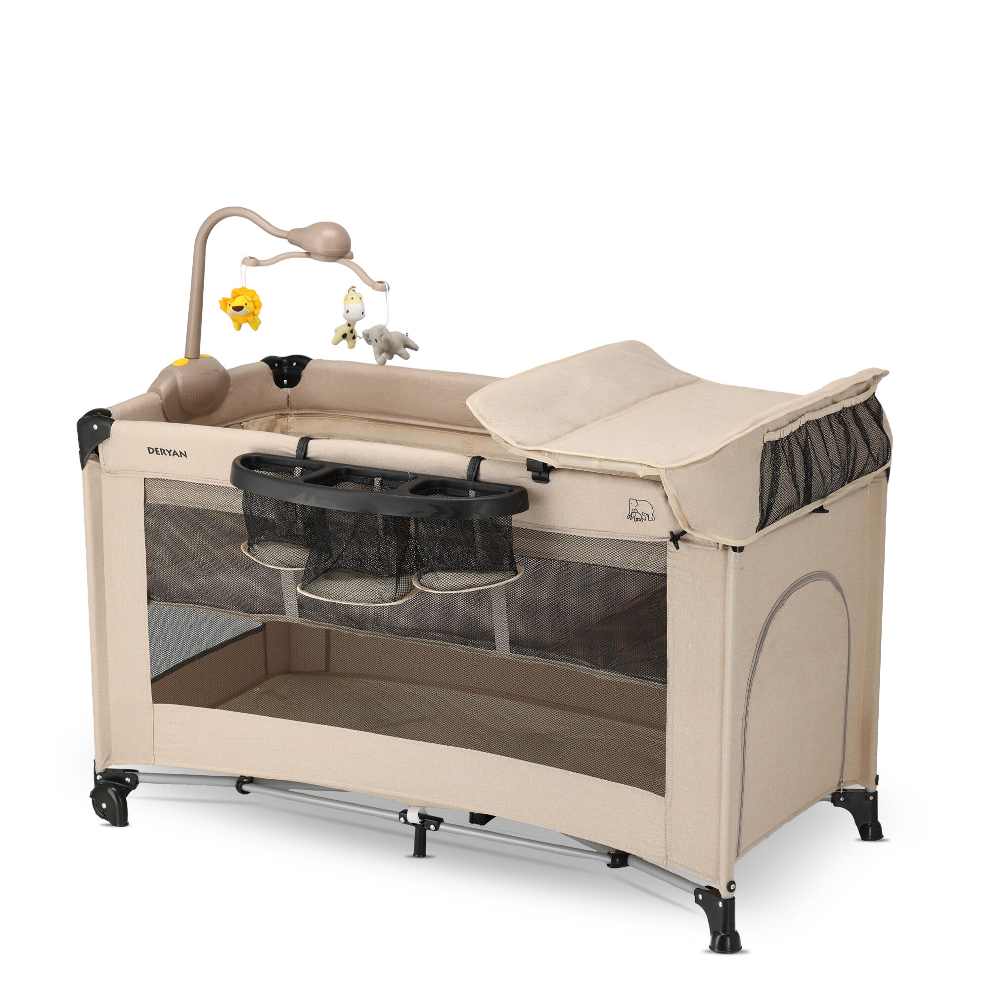 Lettino da Viaggio Believer con Materasso e Fasciatoio - 120x60 cm - Nougat 6/7