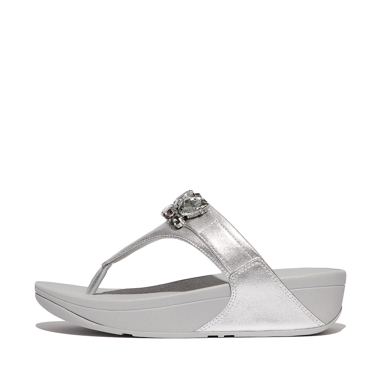 Lulu Jewel-Deluxe Sandales à lanières en cuir métallisé 3/7