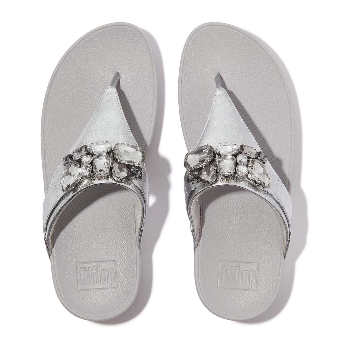 Lulu Jewel-Deluxe Sandales à lanières en cuir métallisé 5/7