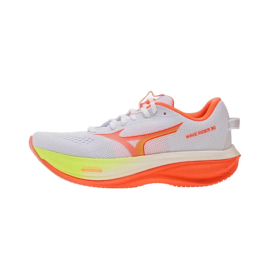 Mizuno Wave Rider 30 Women's Running Shoes White/Flamboyant Coral/Lime