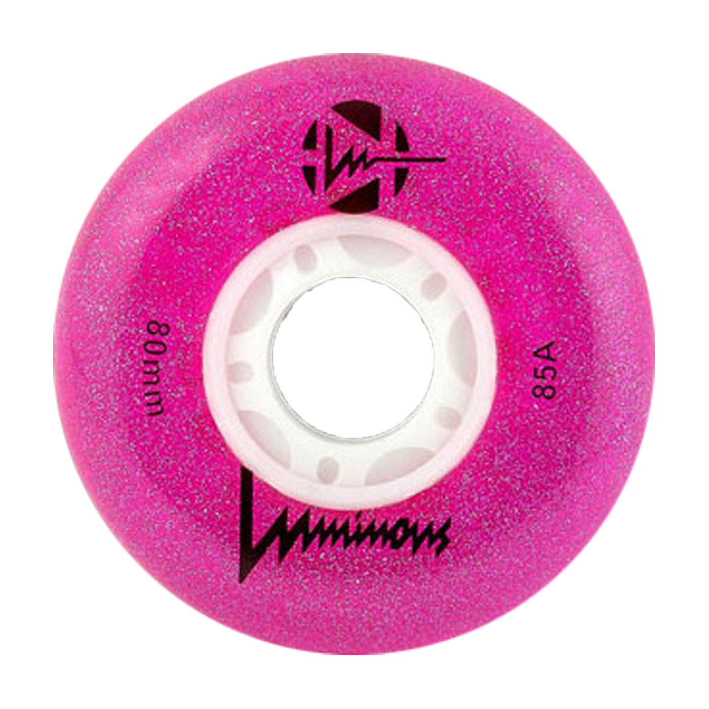 LUMINOUS Inline-Rolle 85A Glitzer Rosa [x4] 3/5