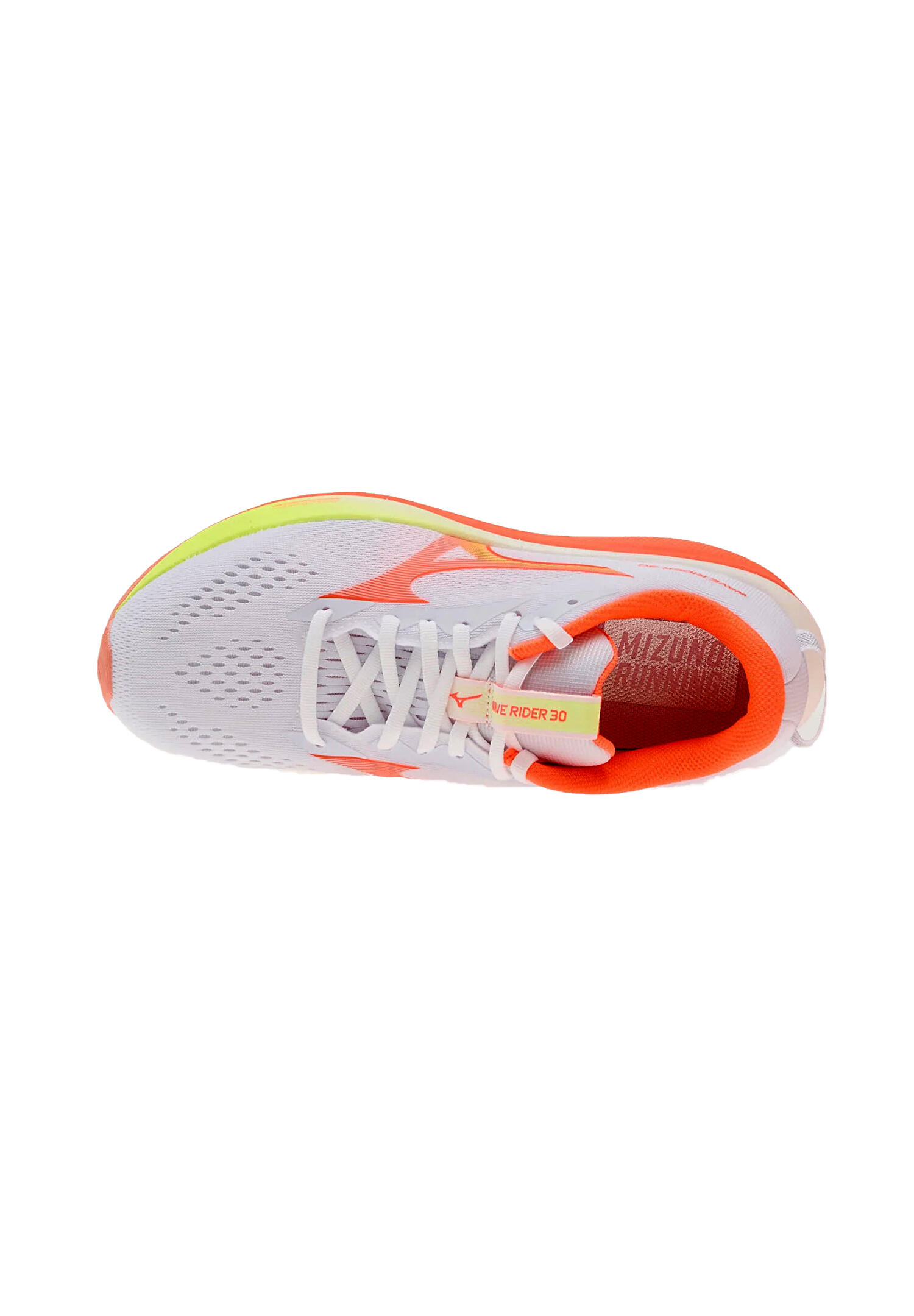Mizuno Damen Wave Rider 30 Laufschuh J1GM262071 White/Flamingo Coarl/Lime Plump 3/7