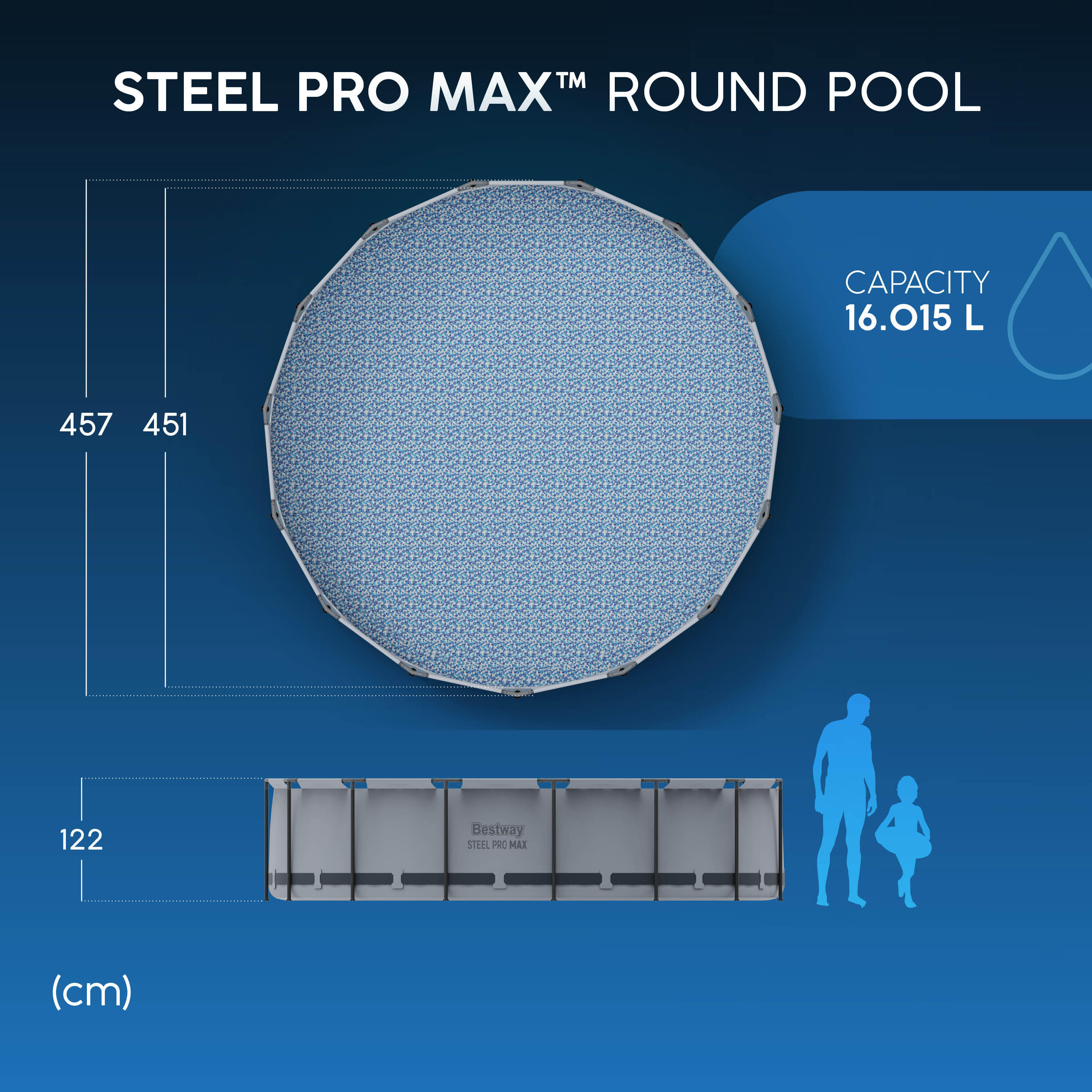 Bestway 56928-7 Piscina base fuori terra Steel Pro Max da 457x122 cm 2/7