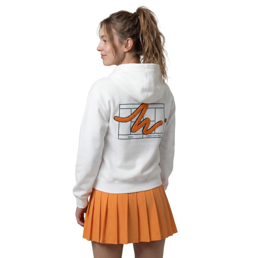 Felpa tennis con cappuccio donna Newport-W White Bianco 2/6