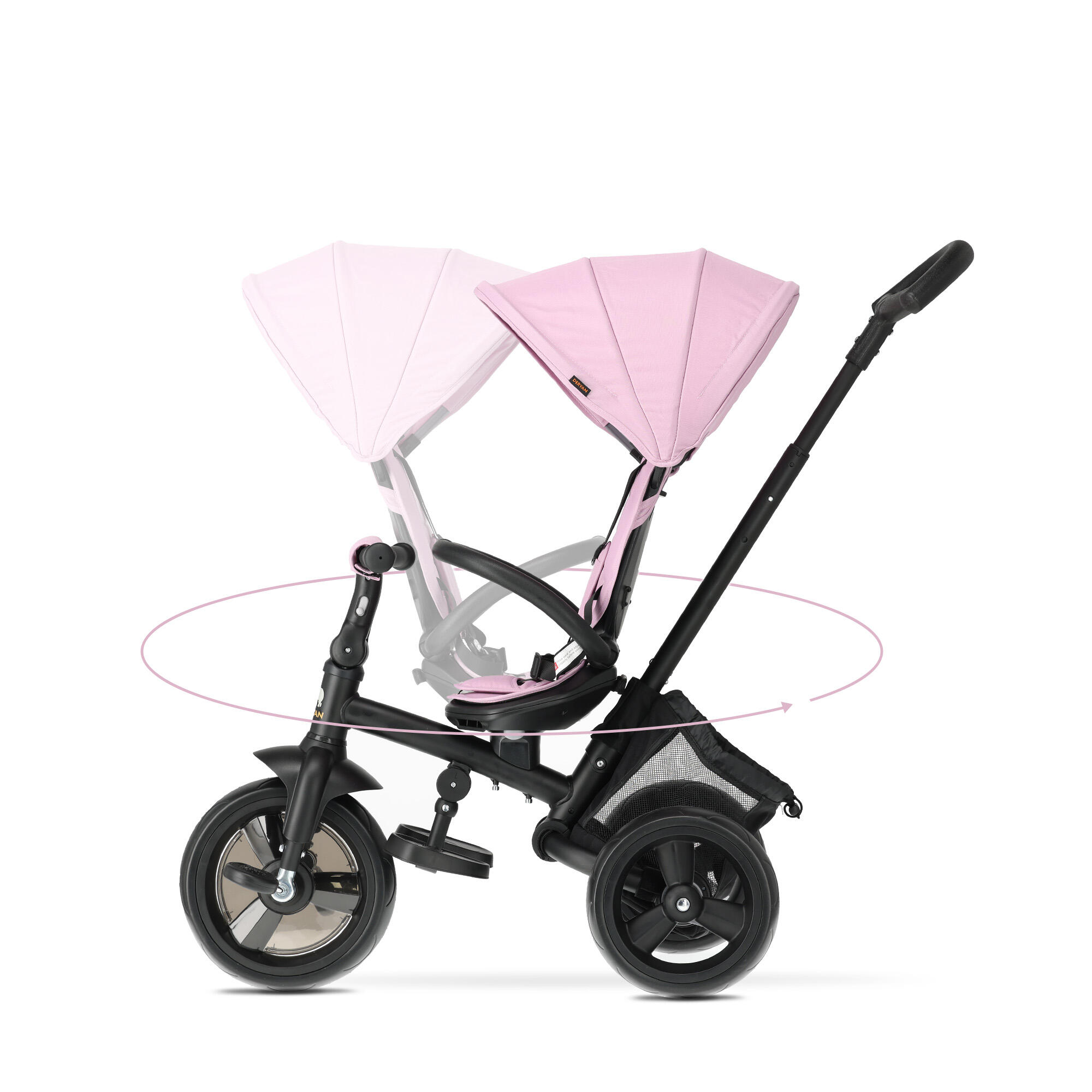 Tricycle Explorer - Pliable avec panier - Rotation à 360º - Rose 3/7