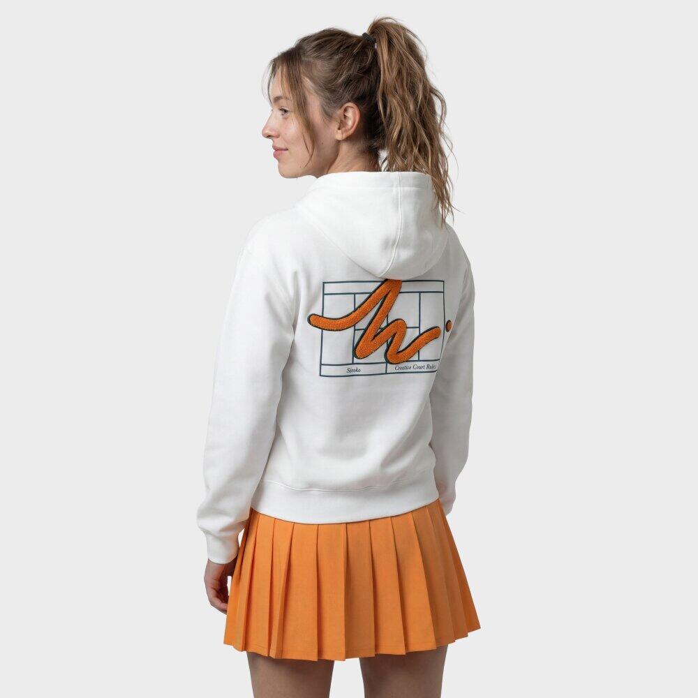 Felpa tennis con cappuccio donna Newport-W White Bianco 6/6