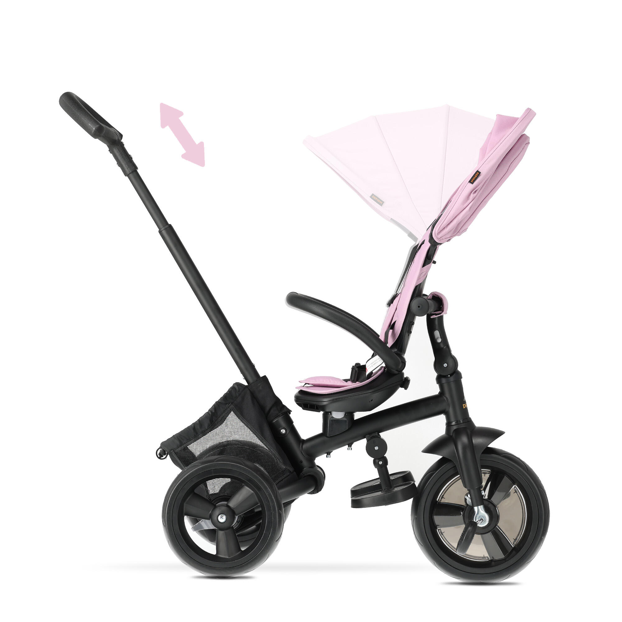 Tricycle Explorer - Pliable avec panier - Rotation à 360º - Rose 5/7
