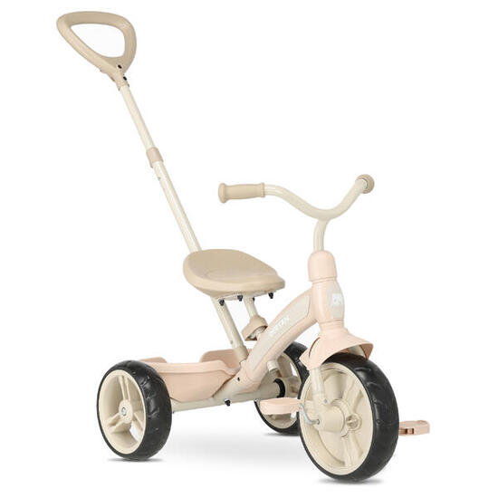 Driewieler met duwstang - 4-in-1 Peuterfiets - Beige