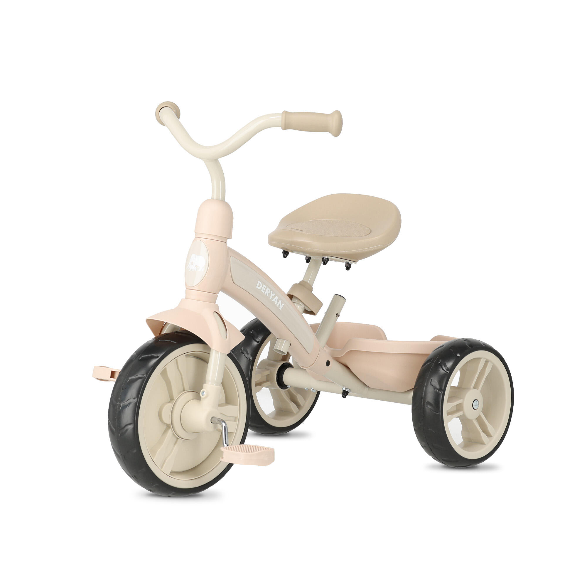 Triciclo com Barra de Empurrar - Bicicleta Evolutiva 4 em 1 - Bege 4/6