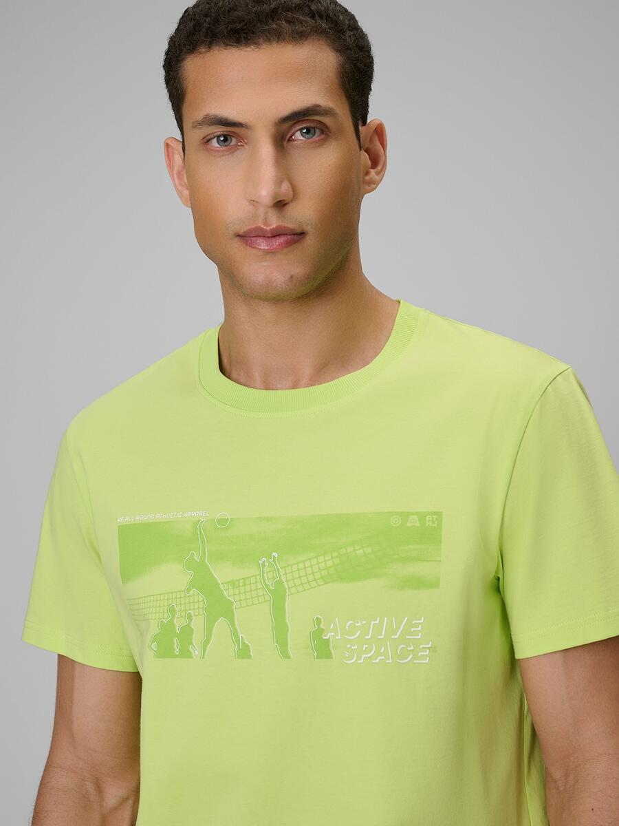 T-shirt reagular z nadrukiem męski 4F 4FWSS26TTSHM3035 3/6