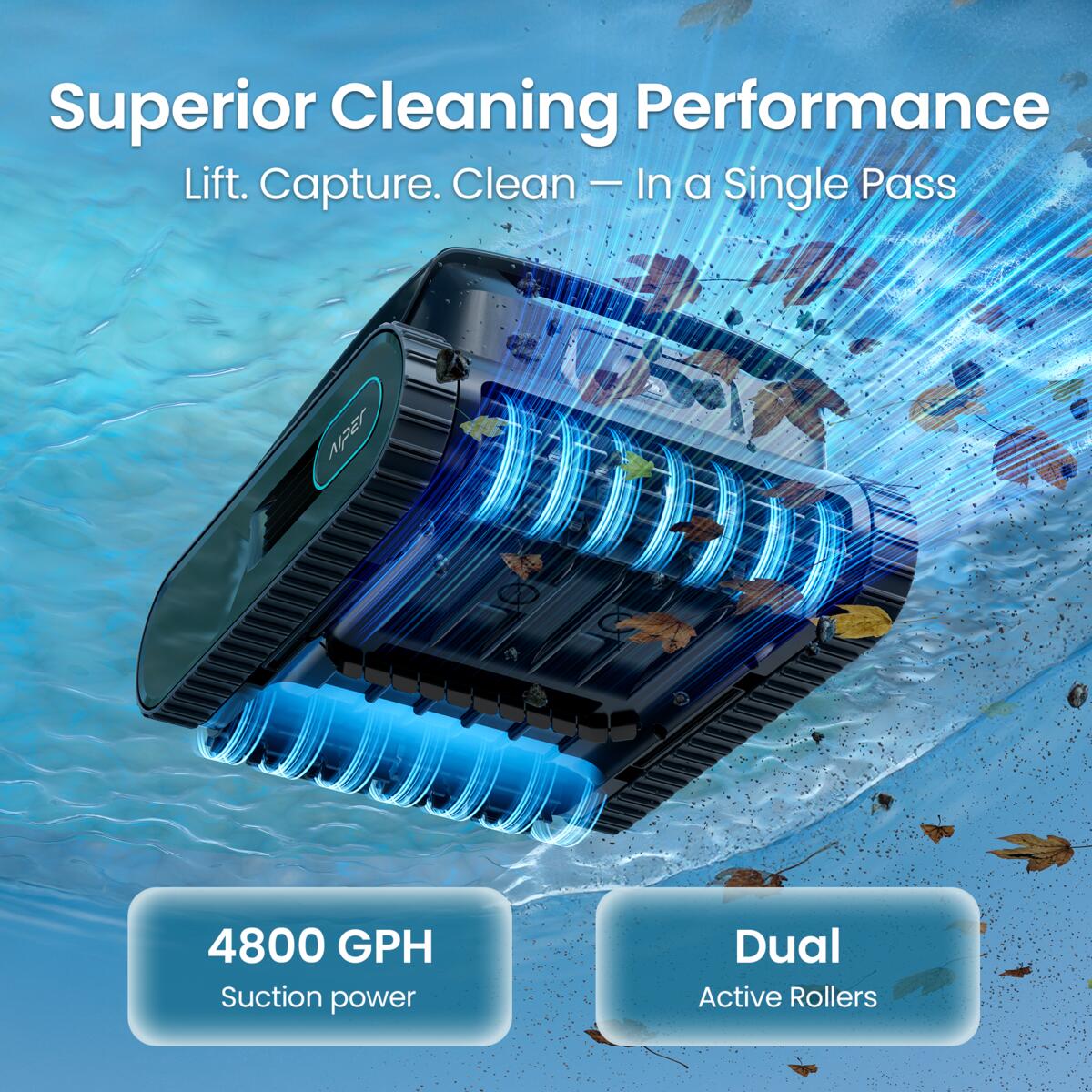 Aiper Scuba S3, Robot pulisci piscina senza fili per piscine fino a 150m² 5/7