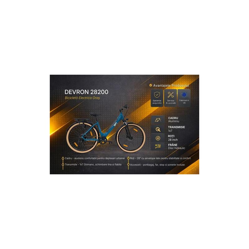 Bicicleta electrica Oras Devron 28200, L, Albastru