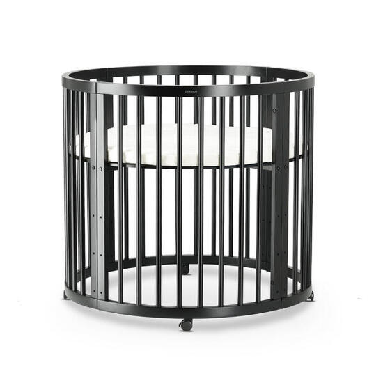 Box Willow - Box Bambini Rotondo con Materasso - Box con Ruote - Nero