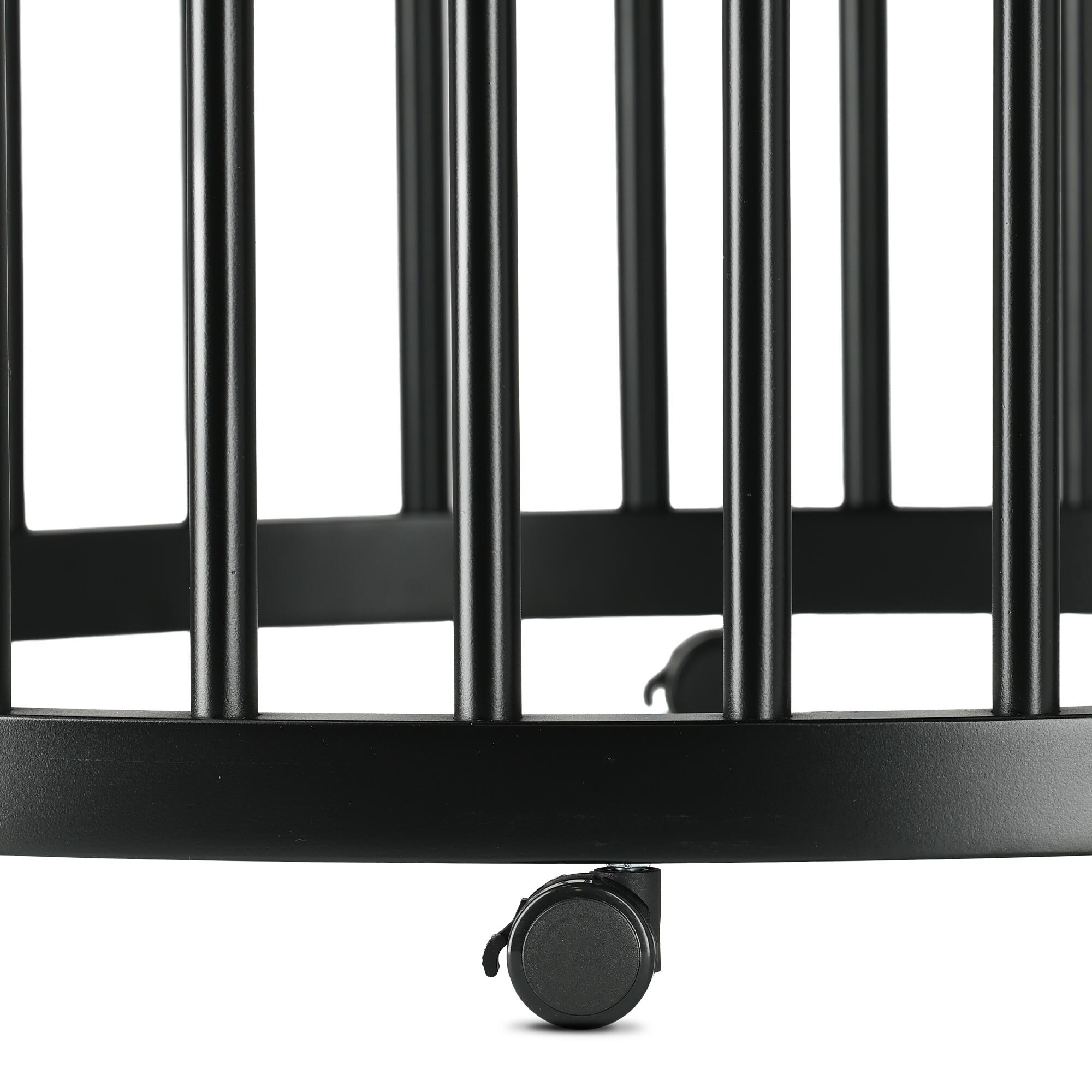Box Willow - Box Bambini Rotondo con Materasso - Box con Ruote - Nero 6/6