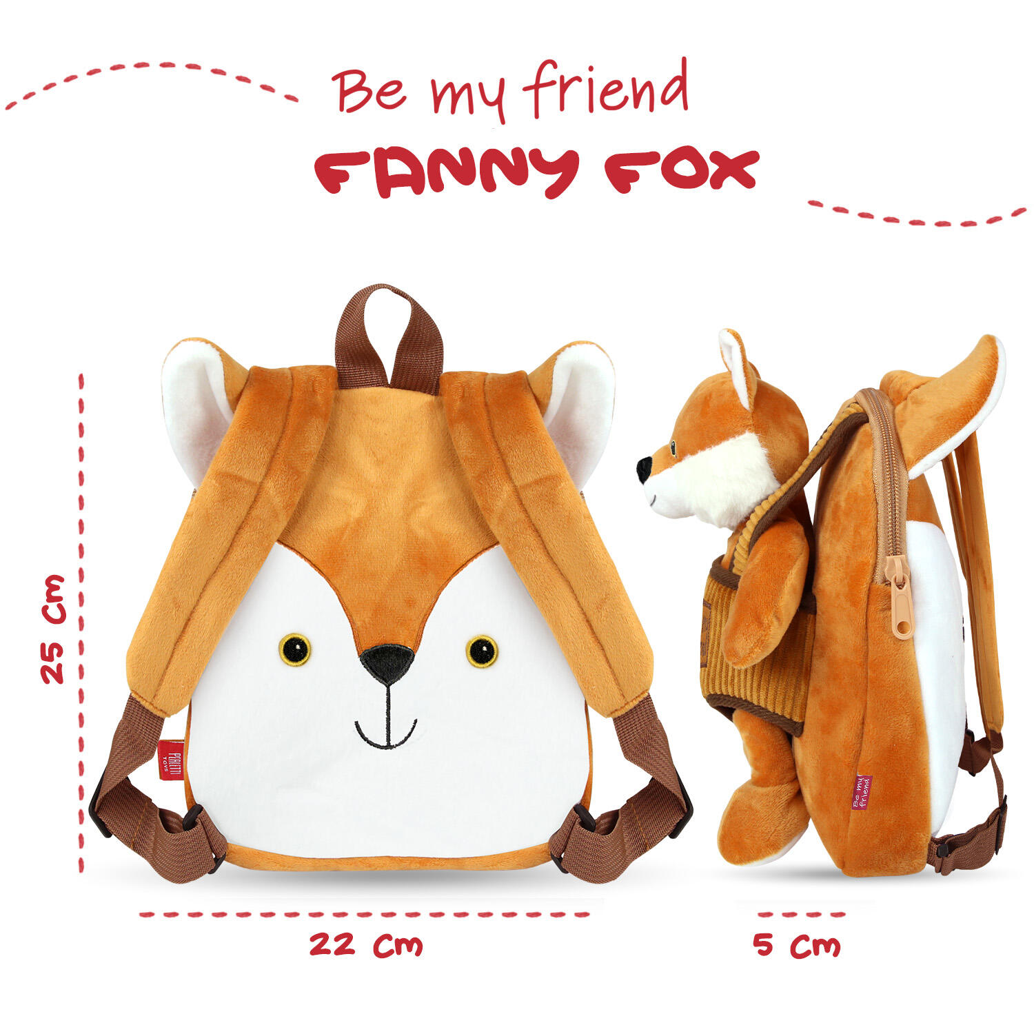 Zainetto Reversibile con Peluche Volpe 3/6