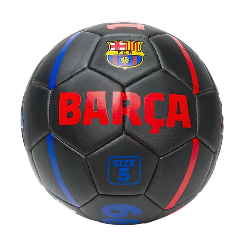 Czarna mini piłka Barca z wypukłym logo