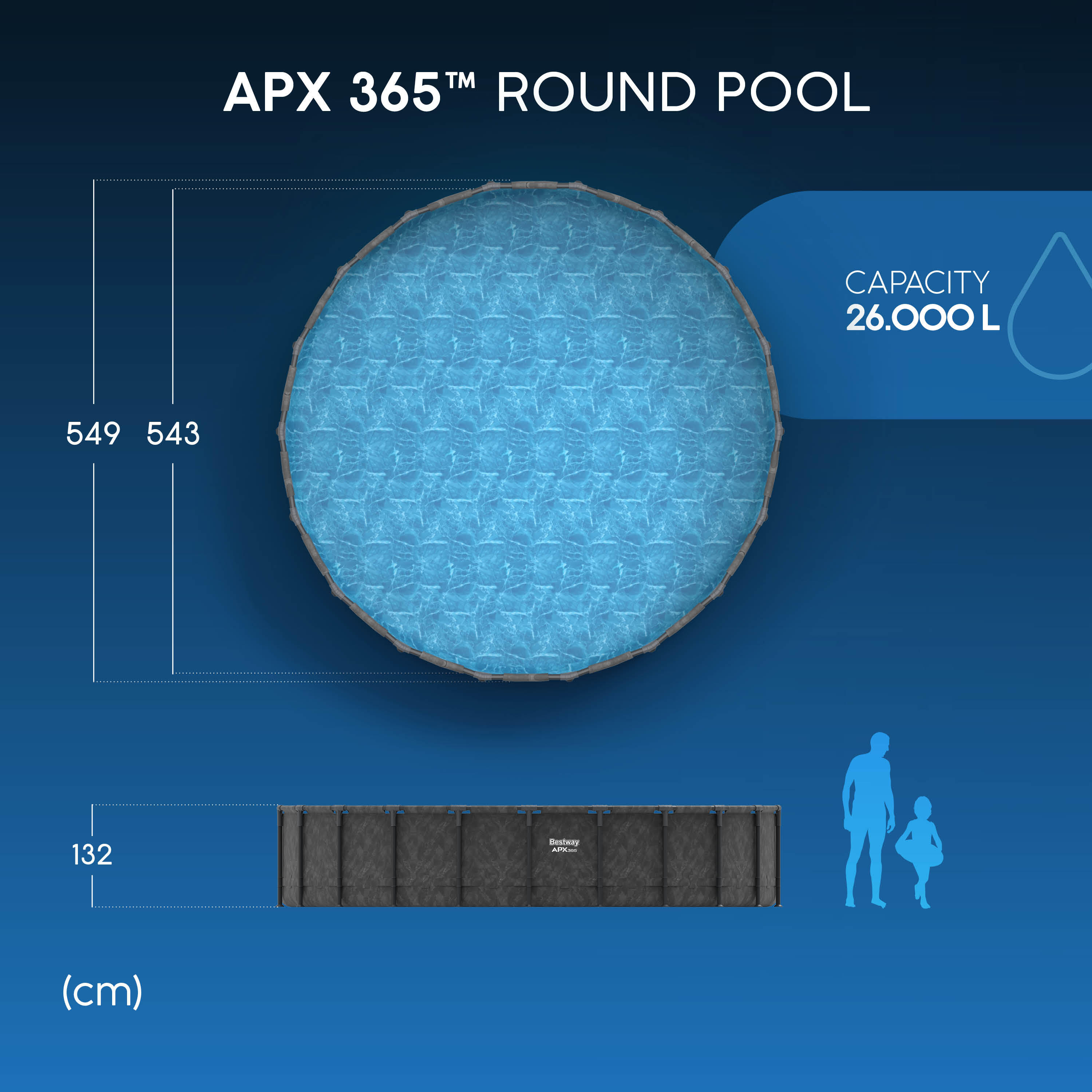Bestway 561NE Piscina base fuori terra APX 365 da 549x132 cm 2/7