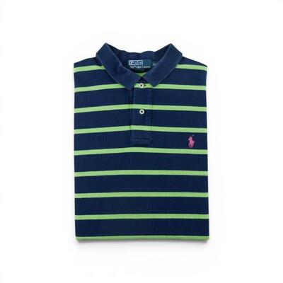 Tweedehands - polo ralph lauren heren korte mouw blauw - als nieuw
