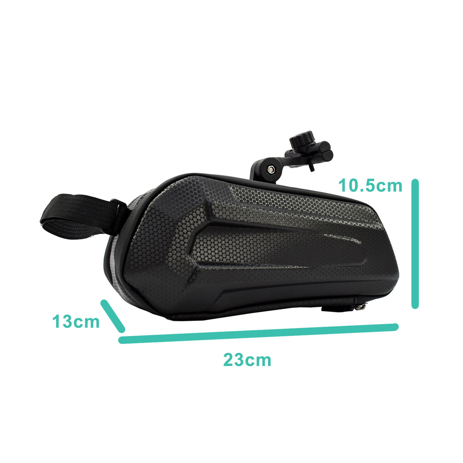 Supporto per sella da bicicletta 1,2 litri, vano portaoggetti inferiore con clip 2/6