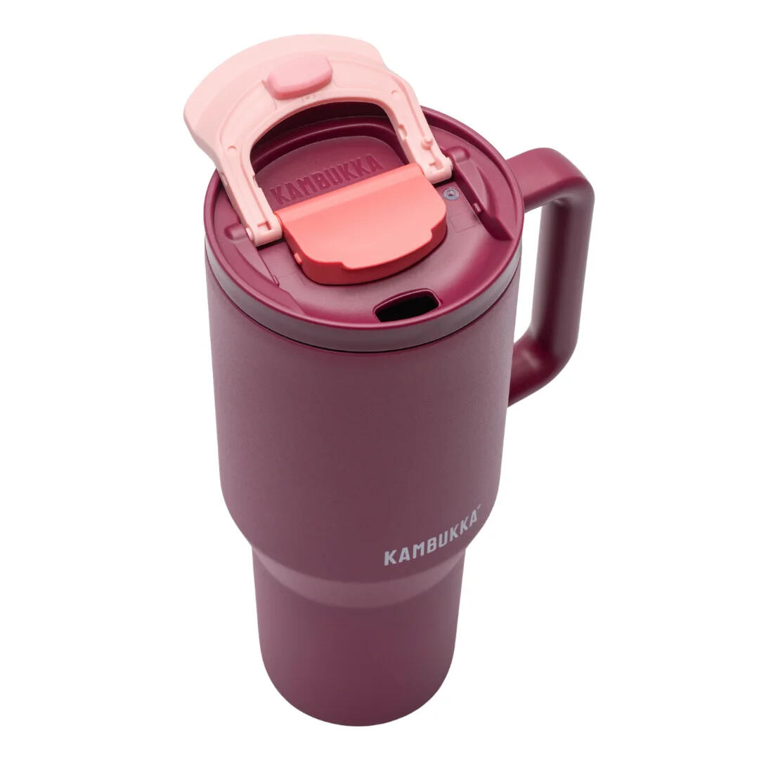 Kubek termiczny ze słomką butelka termiczna Rio 950ml - Burgundy Bloom 2/7