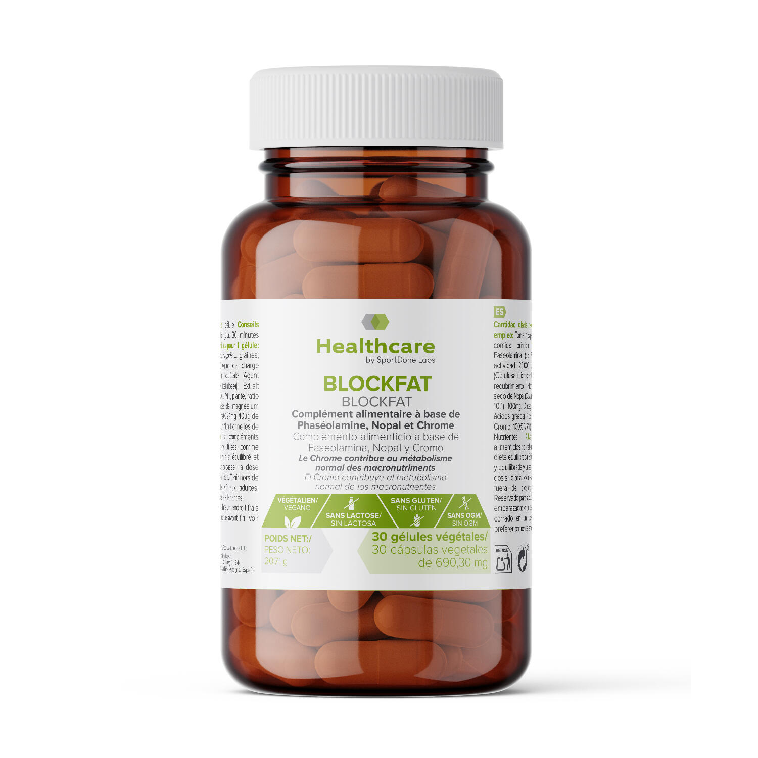 BLOCKFAT INHIBIDOR DE GRASA CONTROL DE PESO 30 cap SPORTDONE 1/4