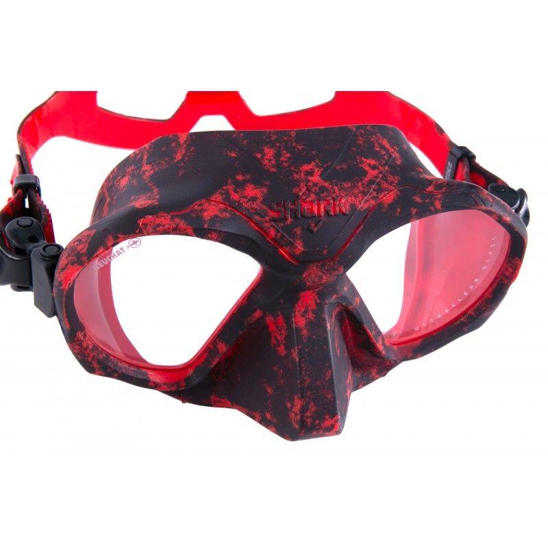 Masque de plongée Shark camo rouge Beuchat 3/6