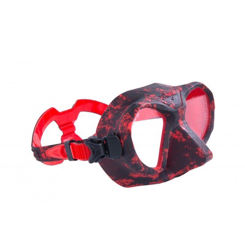 Masque de plongée Shark camo rouge Beuchat 2/6