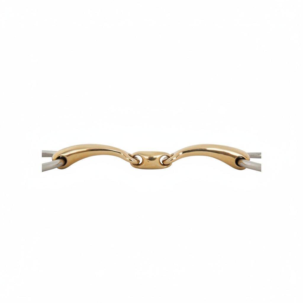 Morso a doppio snaffle per cavallo curvo BR Equitation Soft Contact 2/3