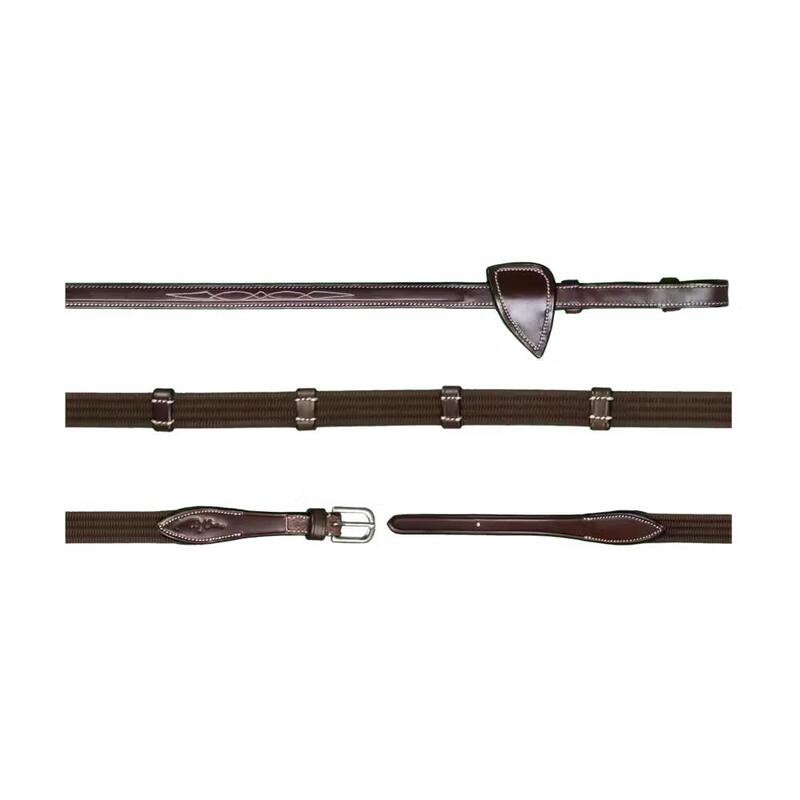 Dy'on 5/8 (16mm) Geweven Teugels Met 9 Stops Hunter Collection Bruin -