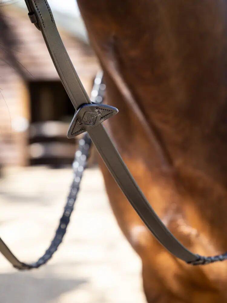 Rênes pour cheval cuir à lacets LeMieux 3/4