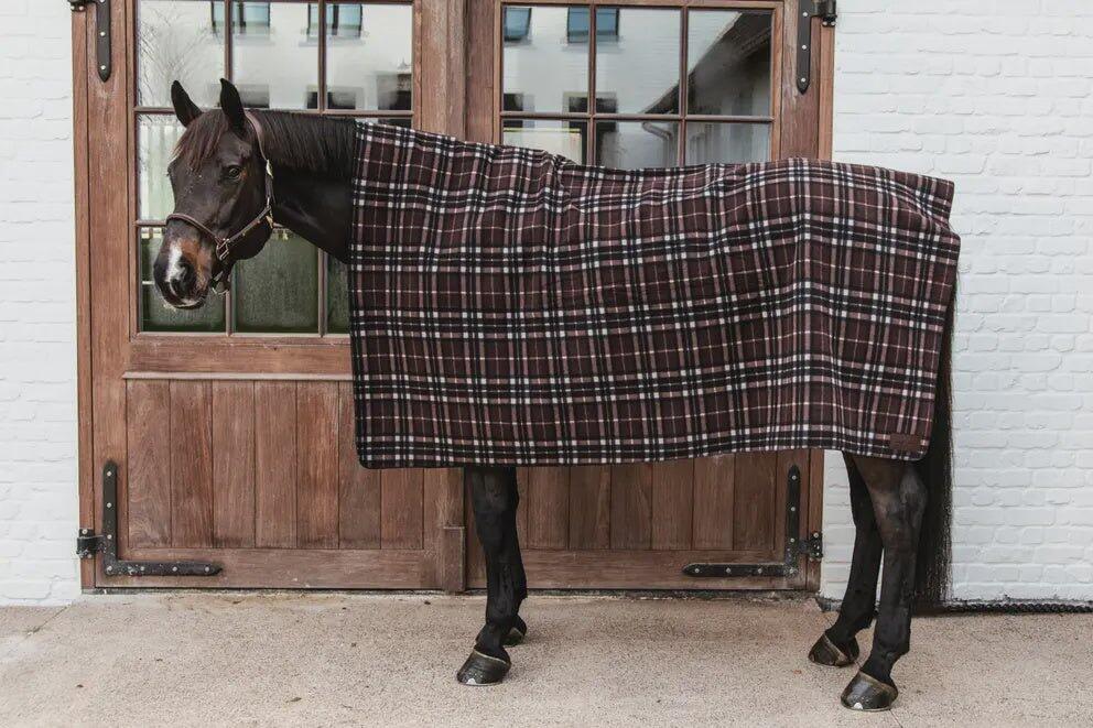Heavy Fleece rug square check printing brown 210x200cm 2/7